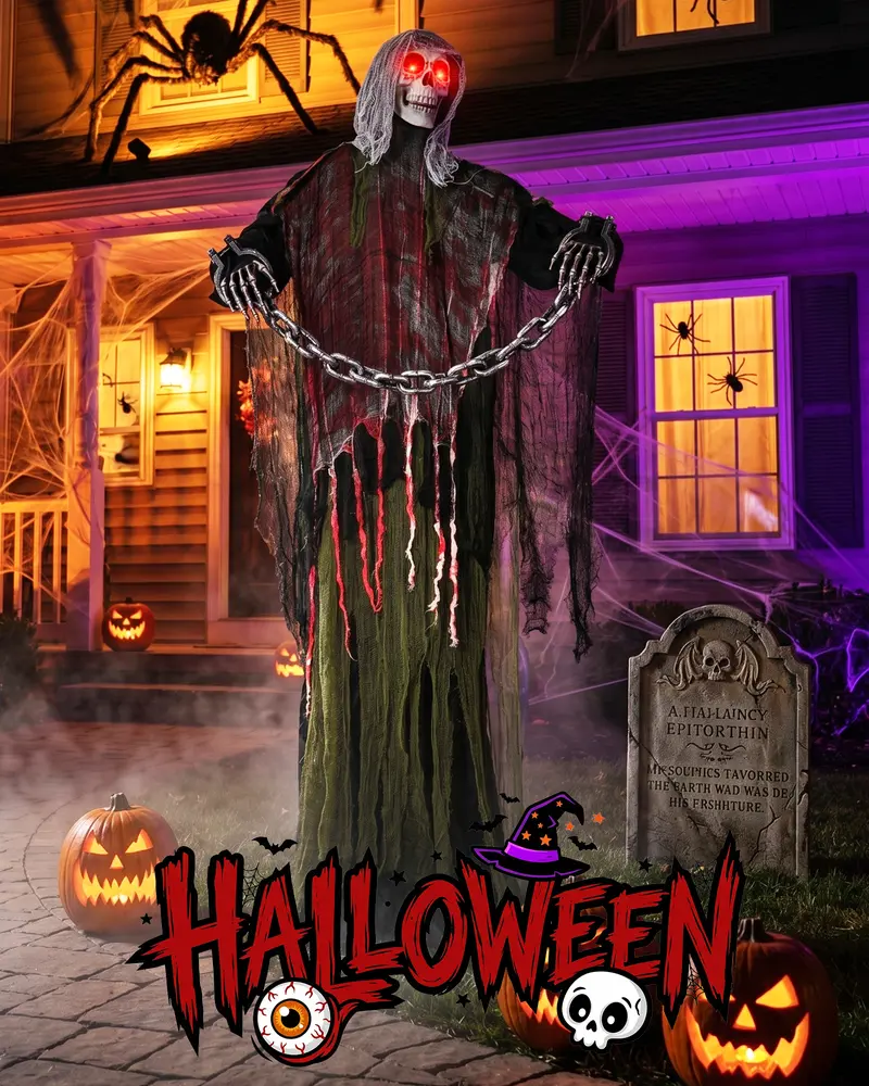 👻 6FT Animated Halloween Skeleton Ghost