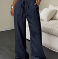 Women Solid Color Casual Loose Wide Leg Pants Fall Cloth For Women