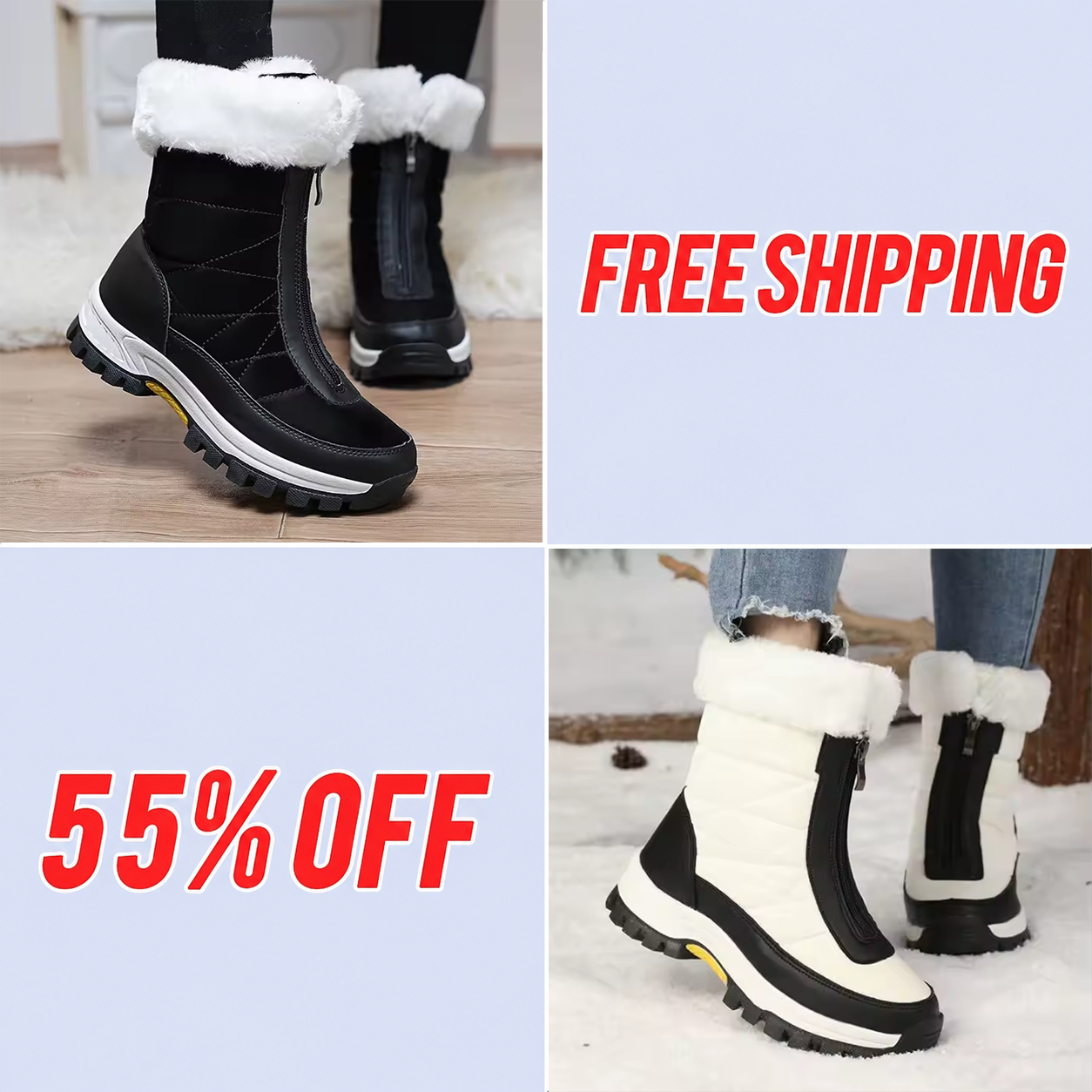🔥 LAST DAY 49% OFF 🔥 Women’s Cozy Winter Snow Boots – Plush Warmth, Non-Slip Grip & Easy Zipper Design