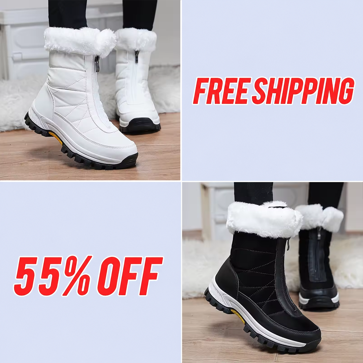 🔥 LAST DAY 49% OFF 🔥 Women’s Cozy Winter Snow Boots – Plush Warmth, Non-Slip Grip & Easy Zipper Design